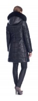 Milly Black Leather Puffy Coat